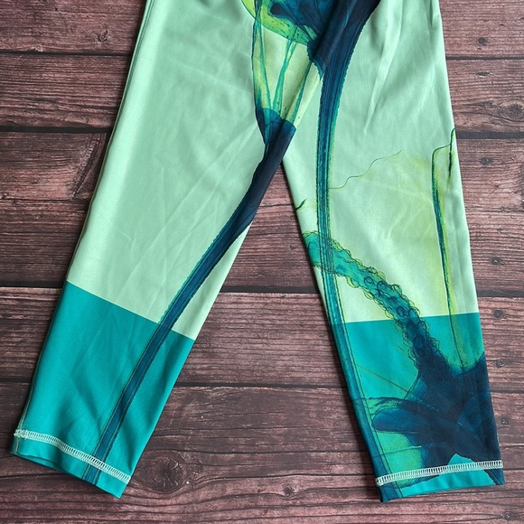 ADIDAS | Climalite midrise green tropical oceanic print workout leggings - Picture 8 of 8